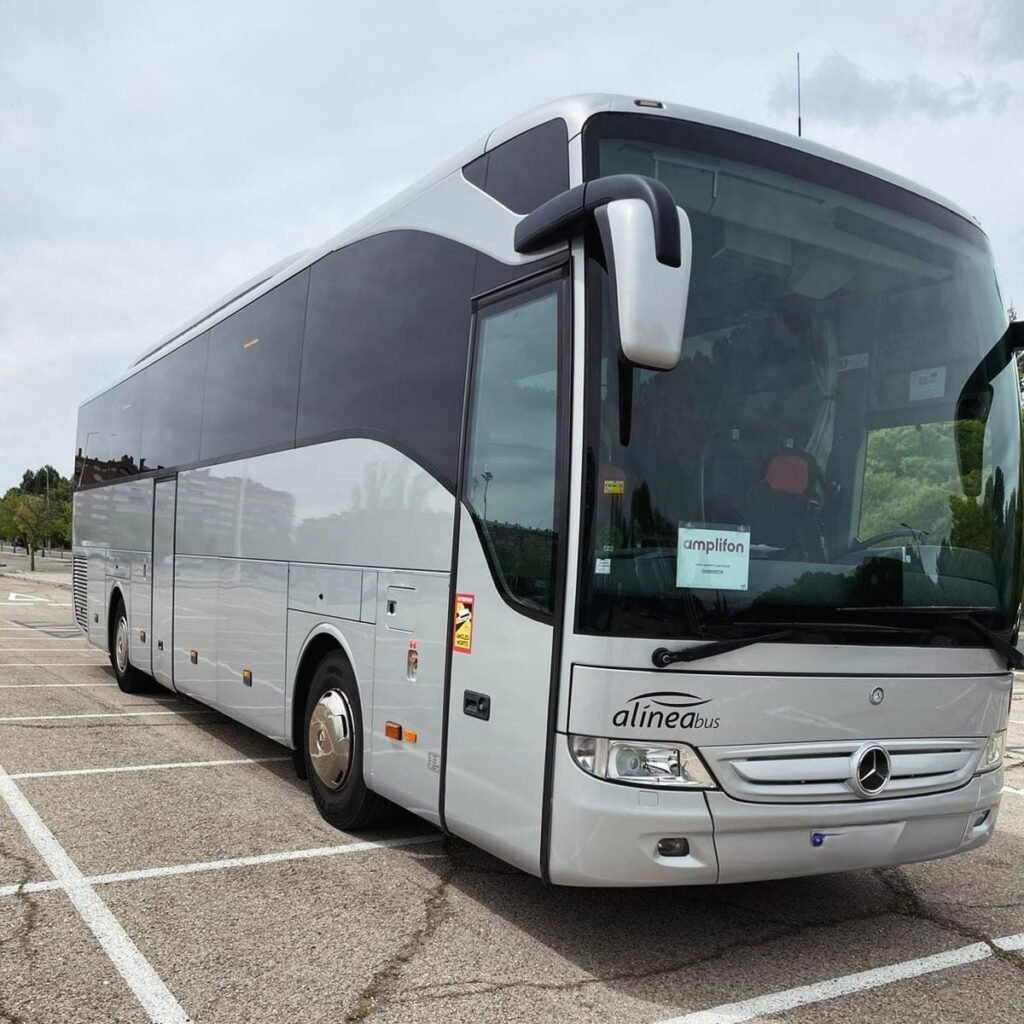 Travelers boarding a private coach rental Europe service for a multi-city tour