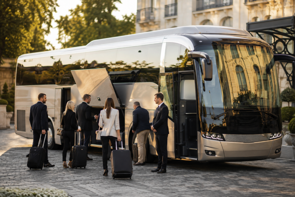 Coach rental for events in Europe – luxury coach with professional driver