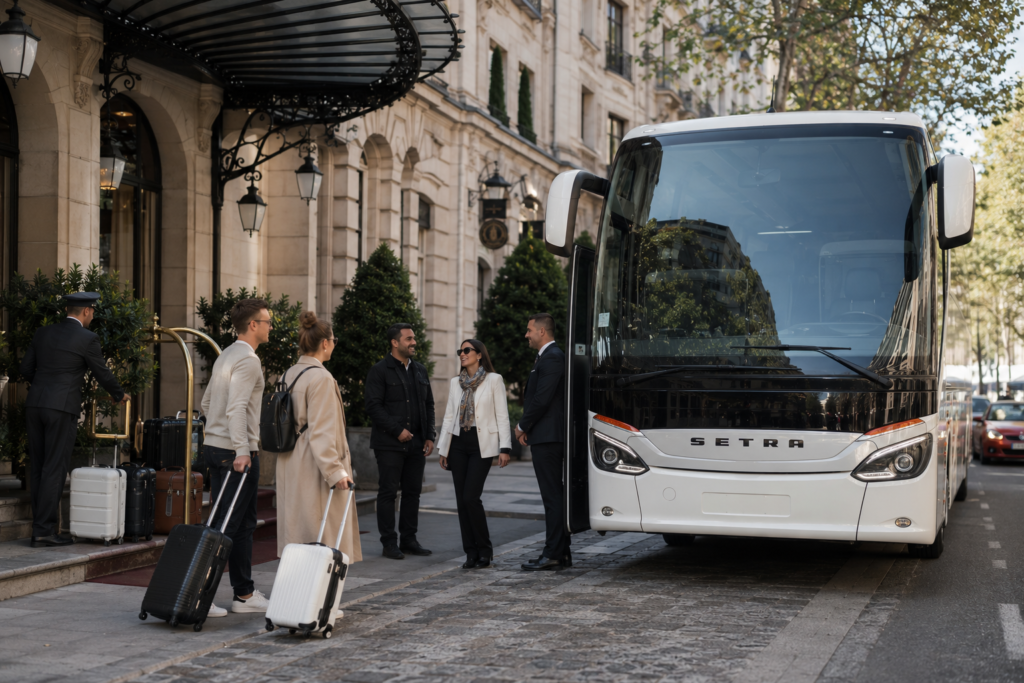 Coach rental for events in Europe – luxury coach with professional driver