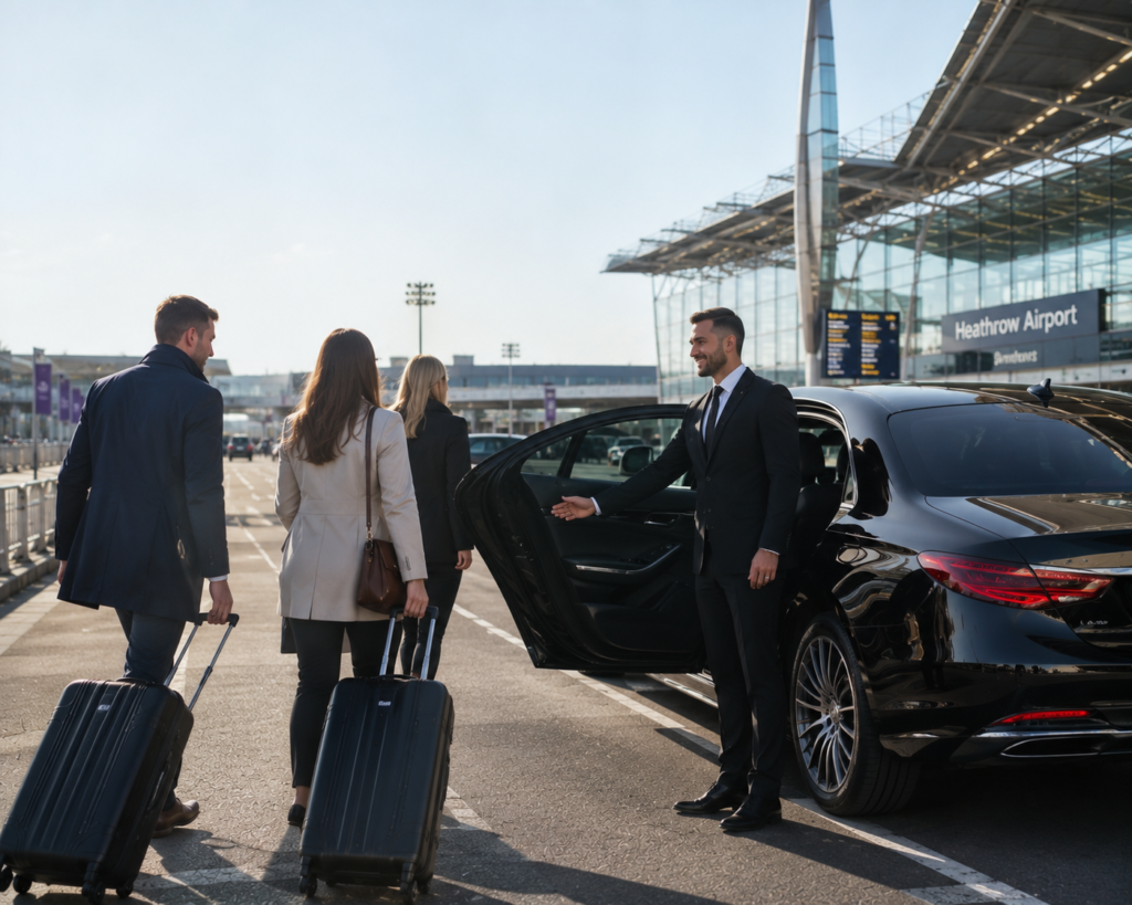Traslado en taxi privado de Heathrow a Londres con chófer y pasajeros