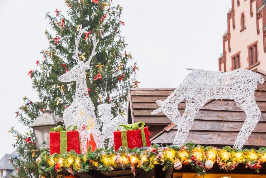 Marché de Noël de Strasbourg dans le centre historique en hiver